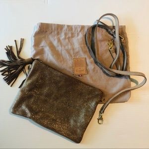 Lilith X C Oui Leather Metallic Tassel Cross Body